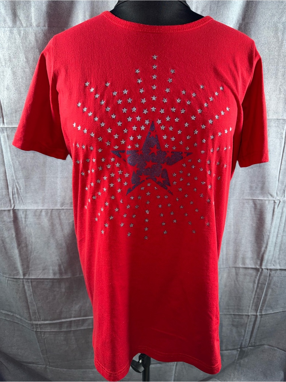 2704-All American Comfort Vintage Women's Red Short-Sleeve Starburst Tee